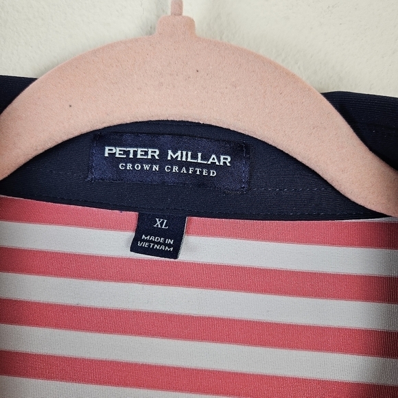 Peter Millar Crown Crafted USGA Short Sleeve Polo Knit Shirt XL Striped - Picture 4 of 9